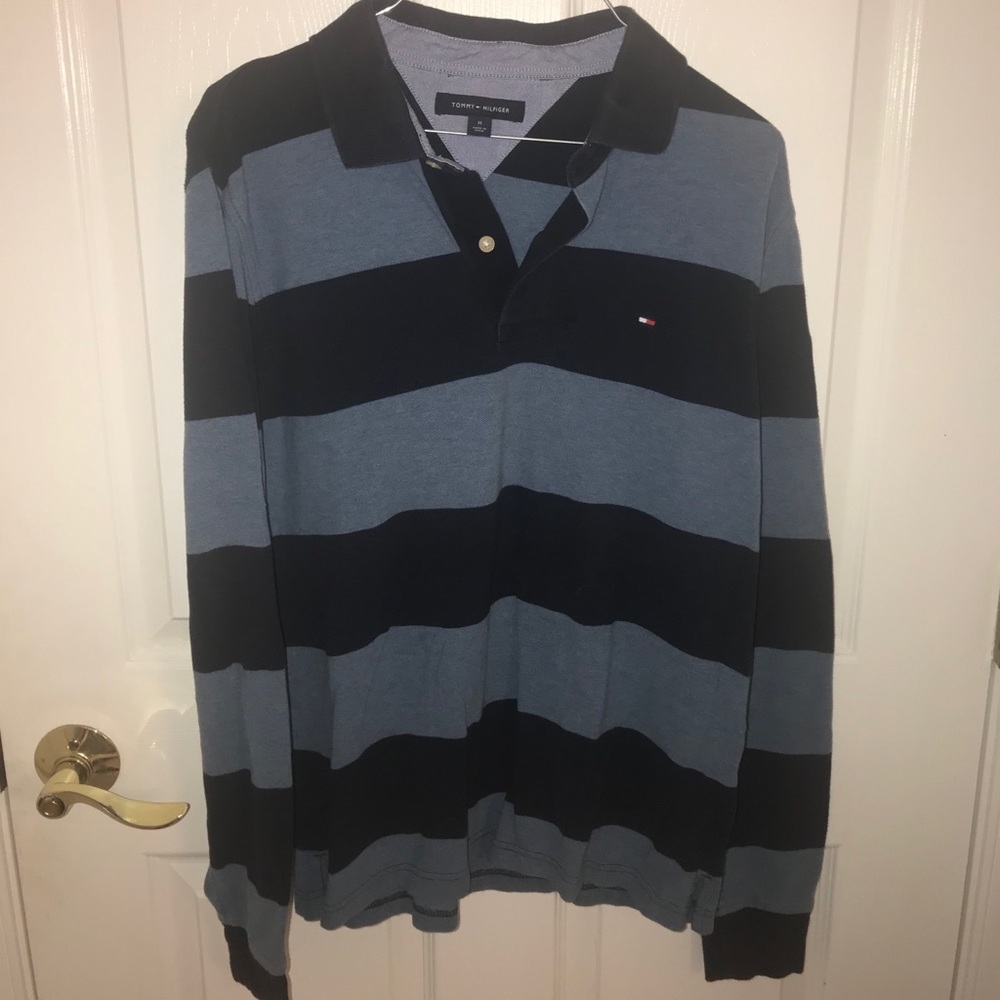 Vintage Tommy Hilfiger Striped Small Flag Rugby